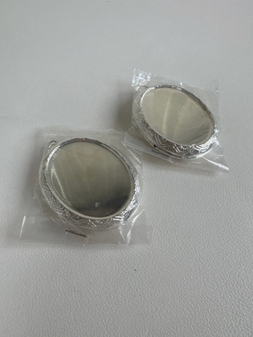 2 - 40x30mm Silver Victorian Etched Deco Locket Pendant Settings 56x40mm